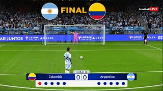 🔴LIVE PENALES  Argentina vs Colombia EN VIVO I FINAL COPA AMÉRICA 2024  JUEGO PES REALISTA [upl. by Nerw392]