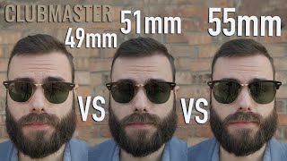 Updated RayBan Clubmaster RB3016 Size Comparison 49mm vs 51mm vs 55mm [upl. by Silyhp]