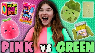 Pink Vs Green Shopping Challenge At Learning Express [upl. by Sakiv]