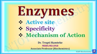 4 EnzymesActive siteSpecificity Mechanism of action  Enzymes Biochemistry NJOYBiochemistry [upl. by Aicemaj]