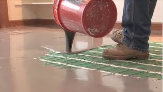 Installing Electric Floor Heating under Luxury Vinyl Tile with Self Leveling Concrete [upl. by Tioneb]