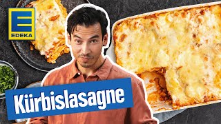 Vegetarische Kürbislasagne  Lasagne Rezept mit Kartoffeln [upl. by Giselbert188]