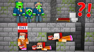 JJ CRIMINAL Family Escape From Mikey POLICE Family in Minecraft  Maizen [upl. by Larine]