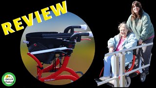 DRIVE MEDICAL NITRO ROLLATOR AND TRANSPORT CHAIR CUSTOMER REVIEW amp DEMO  LIGHTWEIGHT AND FOLDS [upl. by Gombach]