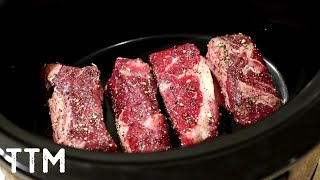 EASY Slow Cooker Beef Country Style Ribs [upl. by Bigod]