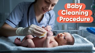 NEWBORN BABY CLEANING PROCEDURE  BABY BATH [upl. by Niledam]