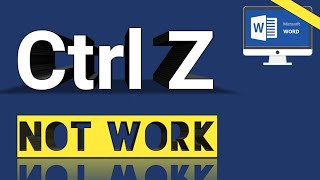 Ctrl Z Not Working  How to solve Ctrl Z not work  MS WORD [upl. by Arivle]