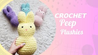 Easter Bunny Peep Plushie  No Sew Crochet Tutorial [upl. by Giuditta]