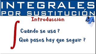 Integración por sustitución  Introducción [upl. by Kubis]