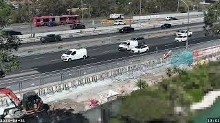 Warringah Freeway Upgrade time lapse  Saturday 31 August 2024 [upl. by Lleval]