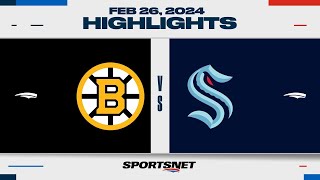 NHL Highlights  Bruins vs Kraken  February 26 2024 [upl. by Gnahc]