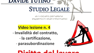 Diritto del lavoro  Video Lezione n 4 Invalidità certificazione parasubordinazione [upl. by Hubbard]