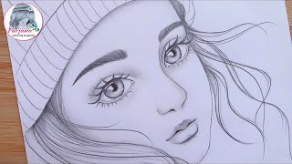 A Cute Face  Drawing Tutorial  How to draw a girl  Step by step  Pencil Sketch [upl. by Nnaul]