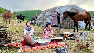 Exploring Irans Nomadic Lifestyle Milking Cows And Making Butter On The Grasslands [upl. by Phillie674]