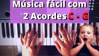 PRIMEIRA MÚSICA NO TECLADO COM 2 ACORDES FÁCEIS INICIANTES [upl. by Eseerehc]