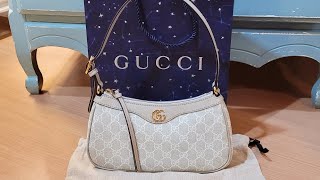 Gucci Ophidia Small Handbag in BeigeWhite  Oatmeal leather [upl. by Lias]