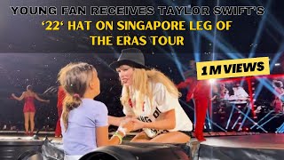 EightYearOld Fan Receives Taylor Swifts Iconic 22 Hat in Singapore on The Eras Tour [upl. by Salohcim]