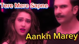 SIMMBA  Aankh Marey LyricalRanveer Singh  Sara Ali Khan Tanishk Bagchi  Mika Singh Neha KKS [upl. by Goodson]