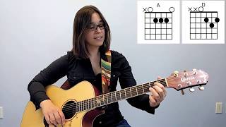 Guitar Chords A major and E major  Beginner Guitar Chords [upl. by Nallij964]