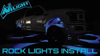 Nilight RGB LED Rock Lights Kit amp Wiring Harness Install [upl. by Khalin466]