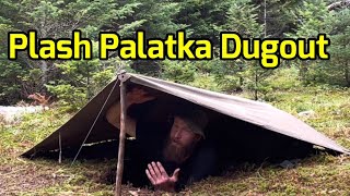 Plash Palatka Dugout Shelter Poncho Stealth Camping [upl. by Nnylaf42]