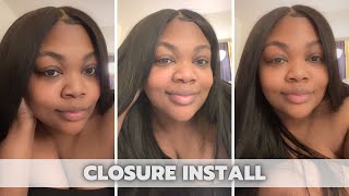 CLOSURE INSTALL BEHIND HAIRLINE  Aiyanna Bree [upl. by Aropizt752]