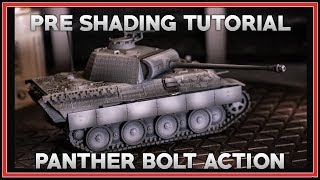 Pre Shading Tutorial Painting Light Panther Panzer Bolt Action 2019 [upl. by Hagi84]