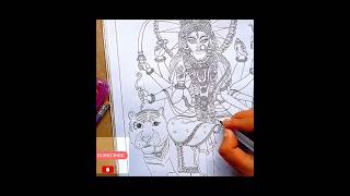 durga maa drawing easy 🙏  Durga Puja drawing  durga puja status Navaratri status shorts [upl. by Devland311]