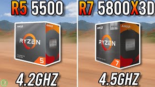 Ryzen 5 5500 vs Ryzen 7 5800X3D  Insane Difference [upl. by Llednew]