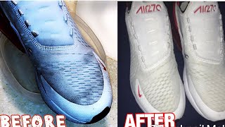 Cleaning Nike Air Max 270 insane change Reshoevn8r Nike repairing airmax [upl. by Niuqauj]