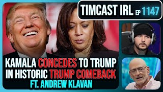 Kamala CONCEDES Trump SWEEPS 2024 Election DOJ DROPS Trump Cases wAndrew Klavan  Timcast IRL [upl. by Lashar]