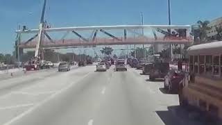 FIU Bridge Collapse Caught on Dash Cam [upl. by Annavas]