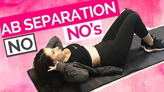 Exercises To Avoid With Diastasis Recti  Ab Separation No Nos [upl. by Elleret]