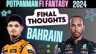 F1 Fantasy 2024  Final Thoughts  Bahrain [upl. by Sinaj]