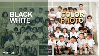 Edit black white to color photo with AI [upl. by Divd]