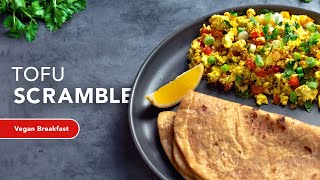 Tofu Bhurji Scramble  Indian Style Vegan Scrambled Eggs  Quick amp Easy Khagina Breakfast Recipe [upl. by Nomzed]