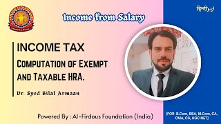 House Rent Allowance HRA  Income Tax  BCom  BBA  MCom  CA  CS  CMA  Syed Bilal Armaan [upl. by Mehsah526]