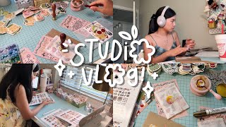 studio vlog ✿ packing 222 orders sticker drop day how I pack my sticker orders [upl. by Col]