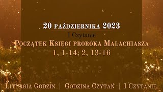 GodzinaCzytań  I Czytanie  20 października 2023 [upl. by Vola]