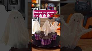 Decora tus postres con fantasmas 👻 halloween decoraciondepasteles [upl. by Annaynek]