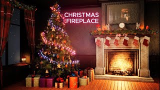 4K Chiristmas Fireplace Background [upl. by Barbabas]