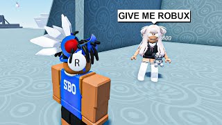 ROBLOX GOLD DIGGER WANTS ME BECAUSE I GOT 1 MILLION ROBUX [upl. by Cutlerr]