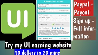 TrymyUI earning website 10 dollers20minssignupTaskVideo watchingLive proofTamilTrend Express [upl. by Krueger]