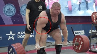 SCARY Bicep Tear Pavlo Nakonechnyy Deadlift 415 kg  Giant from Ukraine [upl. by Zedecrem]