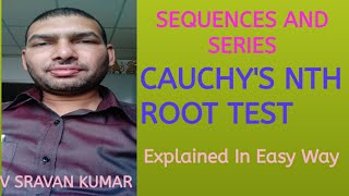 CAUCHYS NTH ROOT TEST IN TELUGU SEQUENCES AND SERIES RELATED [upl. by Yelak]