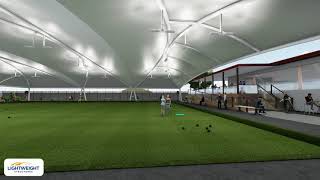 Lawn Bowls  Colac Bowling Club  Dome Fabric roof structure covering one lawn bowls green [upl. by Nayr]