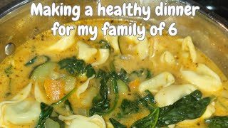 Meatless Tortellini Soup Healthy Easy Dinner Recipe vegetarian soup healthymeals cookwithme [upl. by Tristram]