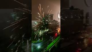 Halloween fireworks in South Dublin Birds eye view supposedly bamned in Ireland lol [upl. by Nylecaj]