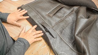 Turning Sheepskin into a Leather Jacket Korean shearling Jacket Factory [upl. by Aurlie802]