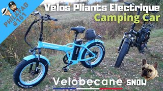 VELOBECANE SNOW Super vélo pliant pour camping car  lien partenaire en description sous la video [upl. by Nnaassilem]